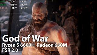 Radeon 660M Test - God of War with FSR 2.0 - Ryzen 5 6600H APU