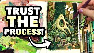 Trust the Process & Trust YOURSELF! // woodland sketchbook painting