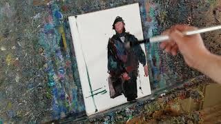 Painting An Abstract Figure - Impressionism Jose Trujillo