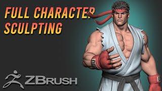 Sculpting Stylized Male Character in Zbrush | Ryu Fanart