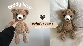 How to knit a fluffy teddy bear without crochet hook and needles?