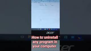 how to uninstall any program in your computer #shorts #youtubeshorts #computertricks .