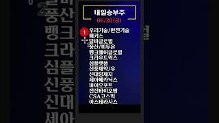 미리보는 내일승부주 - 금요일 공략주 10선