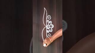 simple & easy side muggulu design #rangoliborderdesigns #shorts