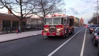 FDNY ENGINE 227, RESPONDING WITH 2 "Q" SIRENS, ON BERGEN ST. TO REPORTS OF FIRE IN BROOKLYN NYC.