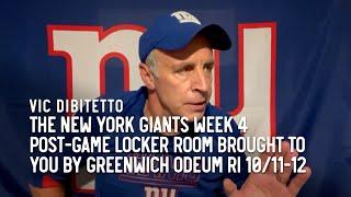 The New York Giants Week 4 Post-Game Locker Room brought to you by Greenwich Odeum RI 10/11-12