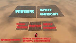 Roman Soldiers, Spartans, Heavy Knights & Reinforcements vs Persians & Native Americans | UEBS 2