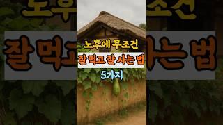 노후에 무조건 잘 먹고 잘 사는 법 다섯 가지.#노후생활 #건강식단 #어르신건강 #규칙적식사 #단백질섭취 #생활습관 #노년건강 #실버라이프 #건강관리 #노후준비