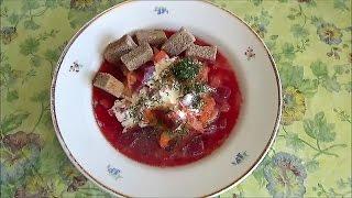 КРАСНЫЙ БОРЩ - экономный, полезный и вкусный суп с сухарями. Свекла очищает сосуды