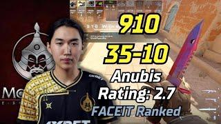 The Mongolz 910 (35-10) rt:2.7 SoloQ (Anubis) | FACEIT SEA | 2024.04.02 #cs2 #pov