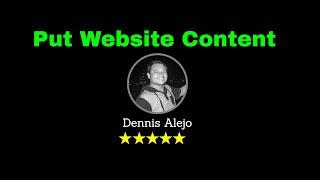 How To Put Content To My Website - Dennis Alejo