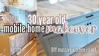 TOTALLY TRANSFORMING OUR 32 YEAR OLD DOUBLE WIDE ON A BUDGET DIY MASSIVE KITCHEN ISLAND! Ep.29