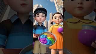 Childlike Collision! Colorful Dessert Joy Time. #squidgame #squidgamedoll #ai  #asmr