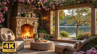 Ultimate Relaxation by the Lake: Soothing Piano, Crackling Fireplace & Serene Birdsong 