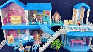 9 Minutes Satisfying with Unboxing Blue Barbie Dream House with Swimming Pool&slide Toy Review ASMR