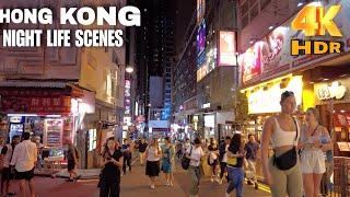 Hong kong 4k NightLife Walking |Hong kong's Busiest NightLIFE District Central |Soho-Lan Kwai Fong.