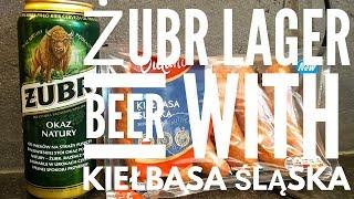 Żubr Lager Beer With Kiełbasa Śląska | Polish Lager & Polish Sausage Review