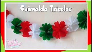 Tricolor Garland - Paper flowers / Decoration for national holidays