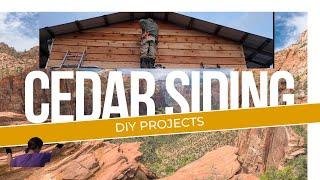 DIY cedar siding to our guest cabin