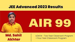 MD SAHIL AKHTAR AIR 99 in JEE Advanced 2023