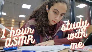 1 Hour ASMR Study With Me in the Library | No Talking, Relaxing Ambience