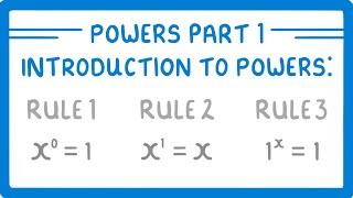 GCSE Maths - Introduction to Powers/Indices & 3 Basic Rules (Powers Part 1/6)   #29