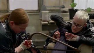 OITNB - Alex,Lolly and Frieda Cutting the guard's body up [gore]