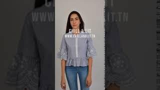 CHEMISE RAYÉE BRODÉE | CHILL&LIT