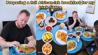 Preparing an African-ish breakfast for my Irish fiancé