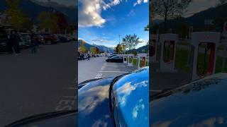 Tesla Supercharger Landquart, Switzerland, Before Sunset | #supercharging