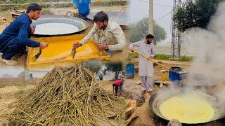 Traditional Brown Sugar Making | Traditional Jaggery Making | Asli Gurr From Organic Sugarcane