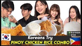 Koreans Try Pinoy Chicken w/ Rice for the First Time  | Korean Ate