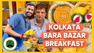 Kolkata Bara Bazar Breakfast Tour | Lali Chhangani Club Kachori & More | Veggie Paaji