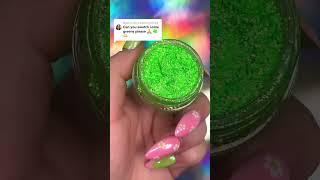 Swatching Green Glitters from my Custom Glitter Palette  #slayfirecosmetics #glitter #glittergel