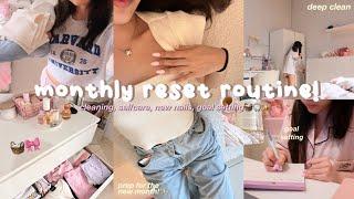 MONTHLY RESET  : cleaning, self care, new nails, goal setting + plan *new era* ‍️