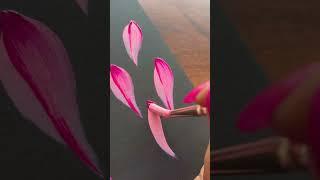  CALMING  PINK WILD FLOWERES  using ACRYLIC PAINTS🫶