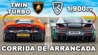 Lambo Huracan de 1800cv vs Rimac Nevera: CORRIDA DE ARRANCADA