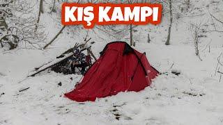 TEK BAŞINA KIŞ KAMPI-Bushcraft Winter Camping in a Snow Storm Cook Meat #karkampı