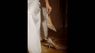 Charming Champagne Sequins Wedding Shoes