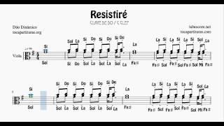 Resistiré Arreglos de Viola con Notas