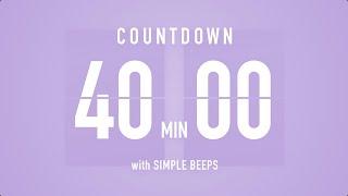 40 Min Countdown Flip Clock Timer / Simple Beeps 🫐 