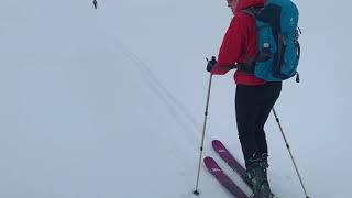 First-ski steps into the glacier