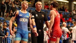 U17 Denys Mokrohuz (UKR) vs Vladyslav Begen (UKR) 71kg. Freestyle boys youth wrestling.