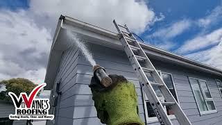 Water blasting Tile Roof clean for painting