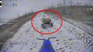 Russian Unmanned Ground Vehicle Destroyed By FPV Drone