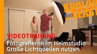 Große Lichtquellen in kleinen Räumen - Fotografieren im Heimstudio - VIDEOTRAINING - Sample