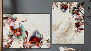 Do you love simplicity? Have you tried marble effect background/ GOLD/white acrylic fluid art