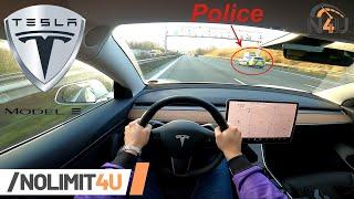 Tesla Model 3 SR+ TOP SPEED & ACCELERATION (0-100, 0-200) on German AUTOBAHN / POV by NoLimit4U