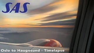 Oslo to Haugesund in 5 minutes! Full flight timelapse | SAS