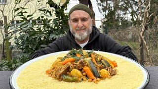 HOW TO MAKE REAL AUTHENTIC ROYAL COUSCOUS RECIPE⁉️ Cooking in Village Life